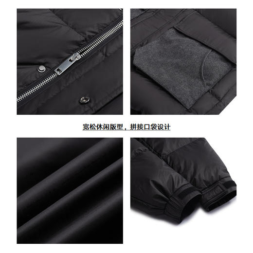 gxgjeans男装 秋季热卖牛仔拼接黑色保暖立领短款羽绒服男JED1D2508314 商品图3