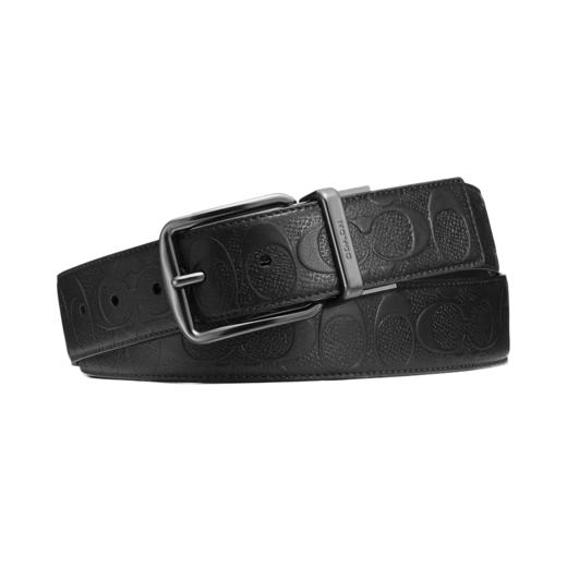 COACH蔻驰 配件系列 马鞍扣双面 皮革 皮带 男款 黑色 宽3.8cm 商品图1