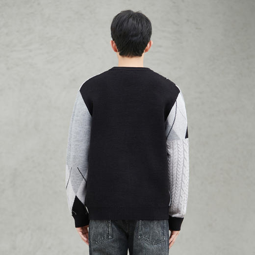 gxg.jeans男装  春季热卖黑灰拼接圆领毛衫JFD12000501 商品图2