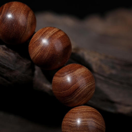 【青山特惠】1.5*15颗沉水级黑肉印度迈索尔正区老山檀 手串 L26 商品图2