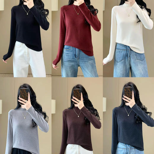 [99元2件]女士小高领打底衫立领经典设计【FF24815】 商品图0