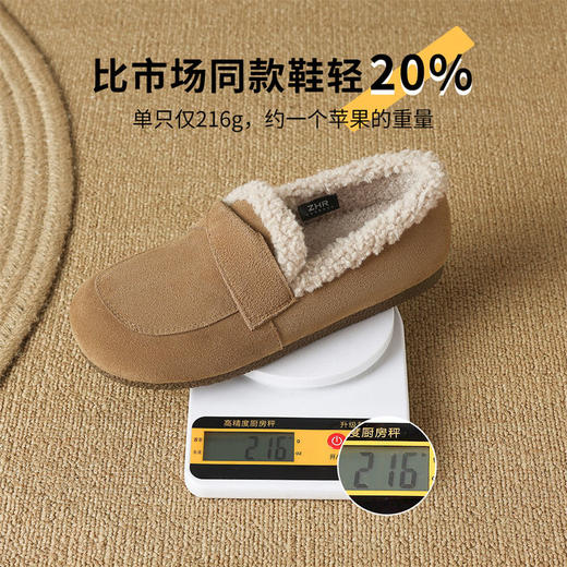 ZHR则则平底毛毛乐福鞋女2024新款冬季气质超软女鞋加厚加绒鞋子 商品图4