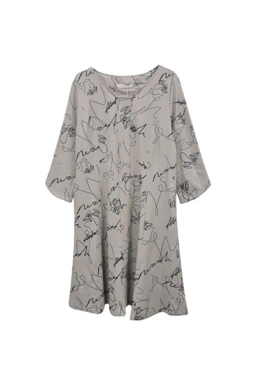 VIVIAN LIU Y2257403秋女装新款方V领宽松长袖印花针织连衣裙 商品图5