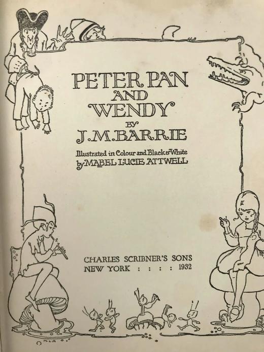 1932年 詹姆斯·巴利《彼得潘与温蒂》 28幅插图 布面精装18开 商品图3