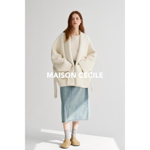 MAISON CECILE柔软双面苏力羊驼羊毛短款宽松大衣 商品图2
