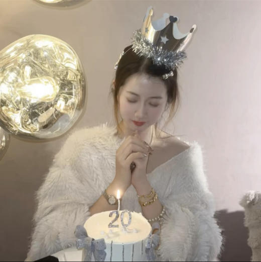 银色流苏生日帽 商品图1