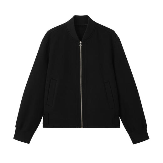 gxg.jeans男装冬季黑色简约夹克拉链设计翻领呢夹克JEX12100574 商品图4