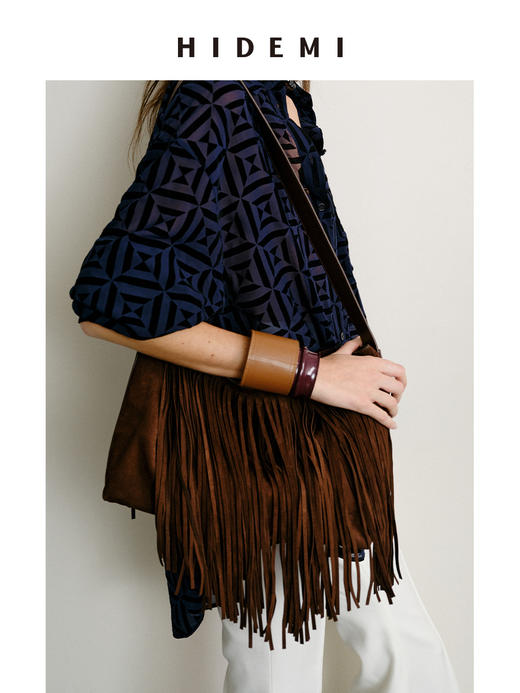 HIDEMI 【当当同款】节日系列进口小牛皮手作手镯 宽版/窄版 勃艮第红/普鲁士蓝/焦糖棕 商品图7