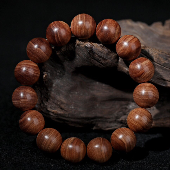 【青山特惠】1.5*15颗沉水级黑肉印度迈索尔正区老山檀 手串 L26