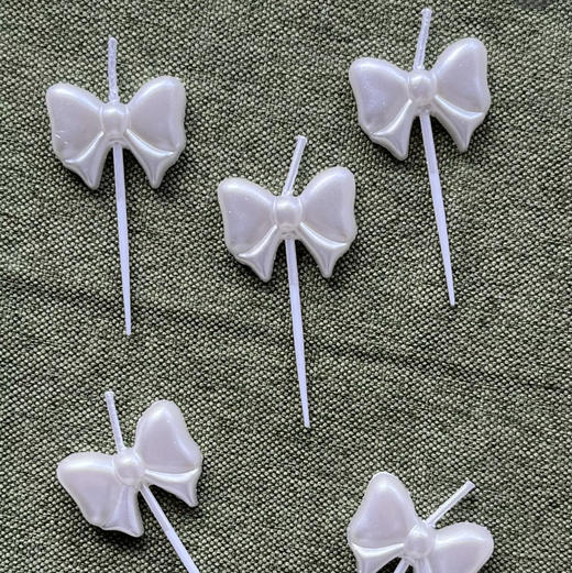 白色蝴蝶结蜡烛 商品图1