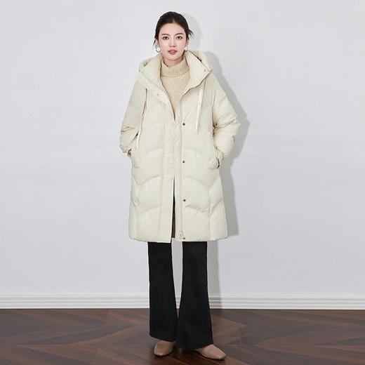 【高货wl】全新升级【铂金会员661/天猫899/差价238】(40002) 洛诗琳肌理感菱格连帽羽绒服鸭绒加厚保暖御寒时尚外套 商品图1