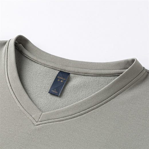 罗蒙男士秋冬长袖T恤含羊毛蚕丝双面磨毛t恤男长袖t恤男士打底衫 商品图6