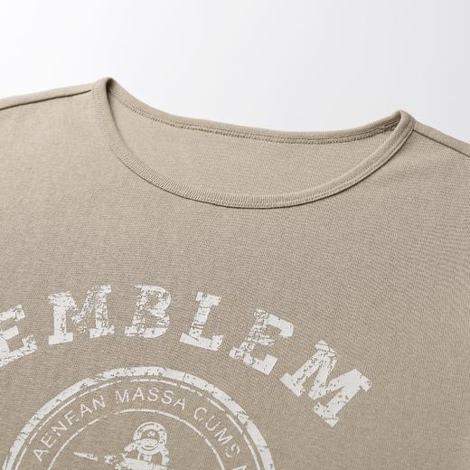 ROMI STUDIO “美式复古” 肤感棉弹力龟裂印花针织短袖T恤421T1013 商品图1