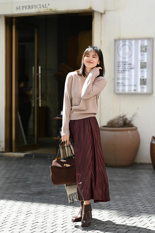 「周末优品福利」面料只有山羊绒+羊毛的混纺打底衫 极简时髦感叠搭神器毛衫 万年不过时的百搭实穿经典款【5天左右发货】 商品图8