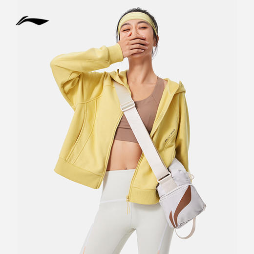 李宁健身系列女子加绒保暖宽松开衫连帽卫衣AWDU562 商品图9