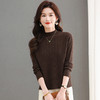 CC-tbrk-58130半高领麻花毛衣女士短款秋冬2024新款内搭针织打底衫纯色百搭上衣 商品缩略图1