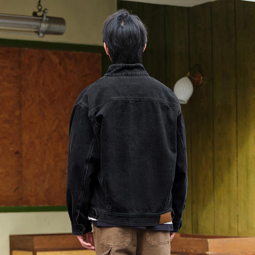 gxg.jeans男装 春季热卖黑色立领拉链设计牛仔夹克JFD1E800171 商品图2