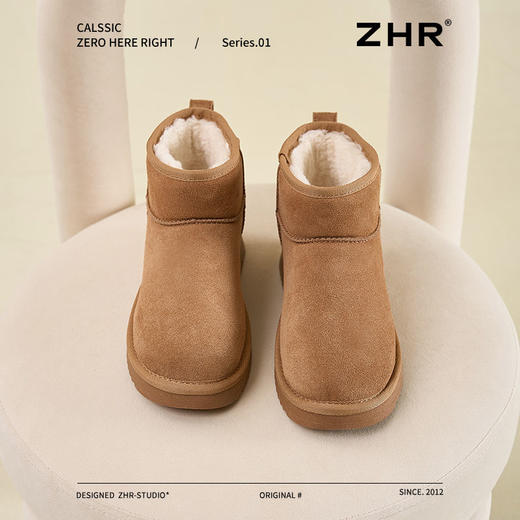 ZHR则则加绒内增高雪地靴厚底防滑女靴冬季新款百搭保暖短筒棉鞋 商品图6