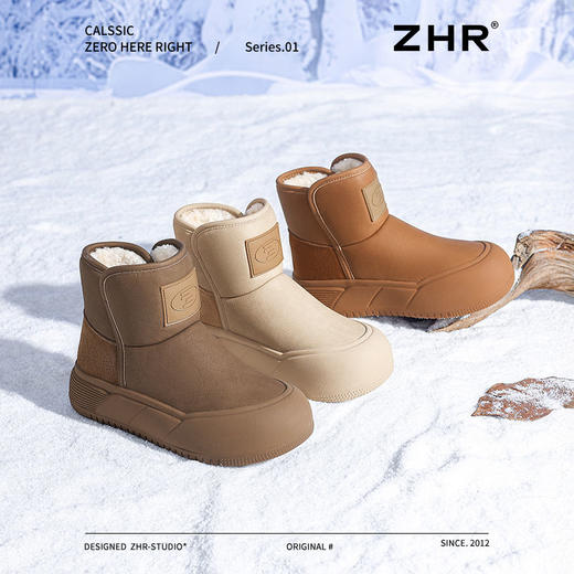 ZHR则则防水厚底雪地靴女新款2024冬季加绒防滑保暖加厚短靴棉鞋 商品图9