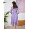 司歌刺绣长袖重工连衣裙紫色A901068X 商品缩略图2