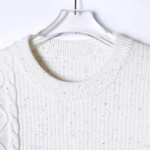 MY207秋冬新款男士圆领条纹扭花针织纯色时尚日系风格长袖针织上衣 商品图2