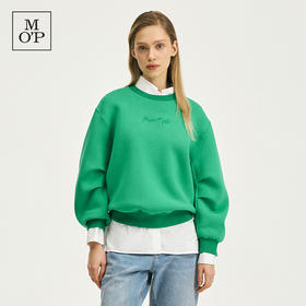 Marc O'Polo/MOP 秋季新款刺绣logo圆领短款宽松套头卫衣女士