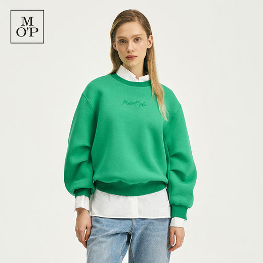 Marc O'Polo/MOP 秋季新款刺绣logo圆领短款宽松套头卫衣女士 商品图0