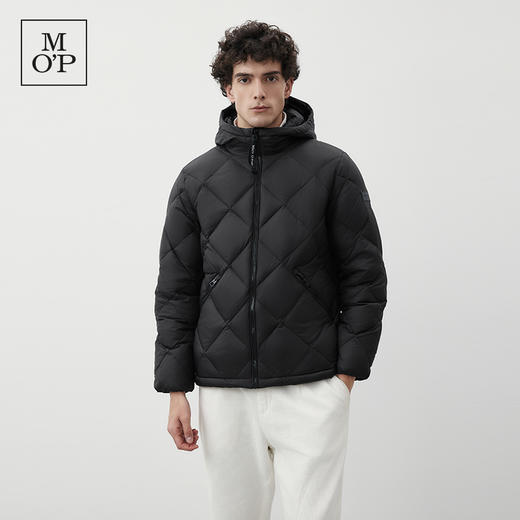 Marc O'Polo/MOP2024冬季新款高级感菱形格保暖连帽羽绒服外套男 商品图2