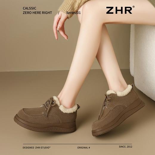 ZHR加绒女鞋2024新款冬季低帮雪地靴叠穿保暖勃肯鞋厚底百搭棉鞋 商品图8