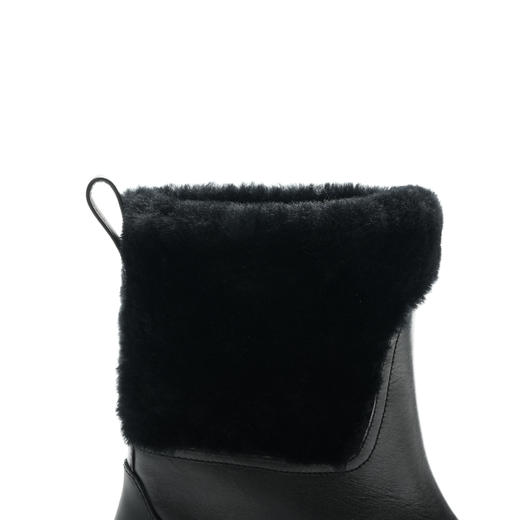 ROMI STUDIO“重塑经典” 丝绸牛皮加绒厚底圆头中筒雪地靴23AWS072 商品图3