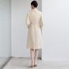 IWY/奶油黄色西装领连衣裙女双排扣中长款职业长裙美容院接待工装24C670-Y 商品缩略图4