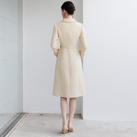 IWY/奶油黄色西装领连衣裙女双排扣中长款职业长裙美容院接待工装24C670-Y 商品图4