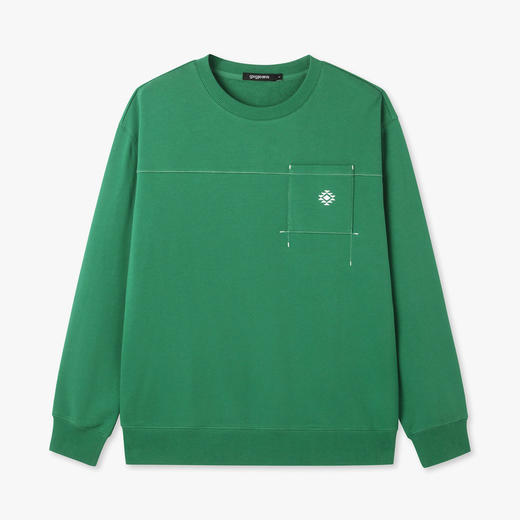 gxg.jeans男装春季男女同款休闲圆领绿色卫衣时尚潮流卫衣 商品图4