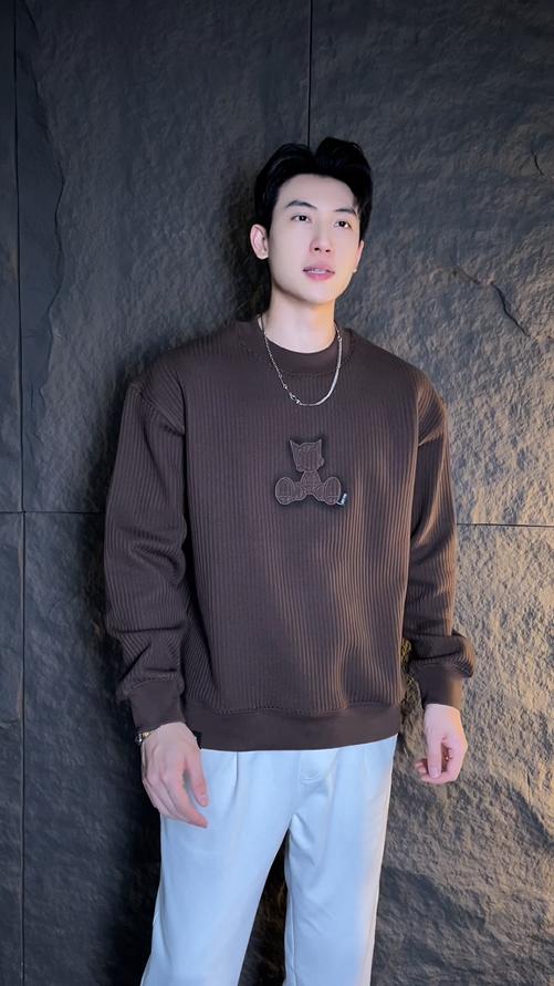 WY652新款时尚个性美式纯色卡通刺绣圆领长袖卫衣情侣百搭宽松 商品图0