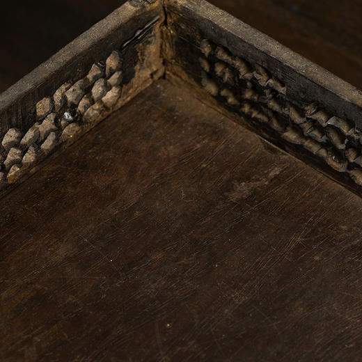 清 红木透雕卷草花卉纹呈盘 商品图2