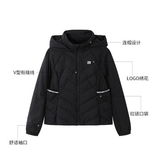 ELLE Active冬季轻薄休闲羽绒服女连帽保暖鹅绒外套修身显瘦女装 商品图4