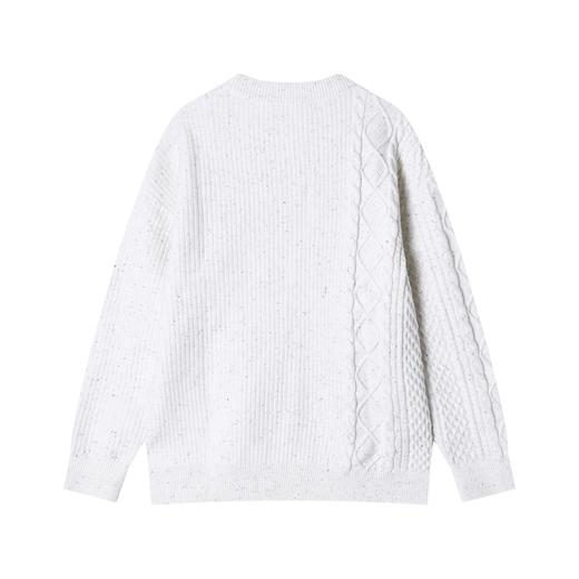 MY207秋冬新款男士圆领条纹扭花针织纯色时尚日系风格长袖针织上衣 商品图5