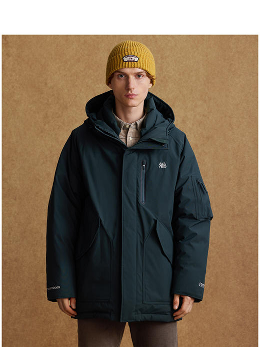 Teenie Weenie小熊男装简约连帽羽绒服男冬季TNJD244V01K 商品图3