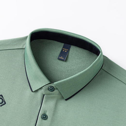 罗蒙男士Polo衫含羊毛蚕丝保暖舒适商务polo衫男长袖t恤男t恤 商品图4