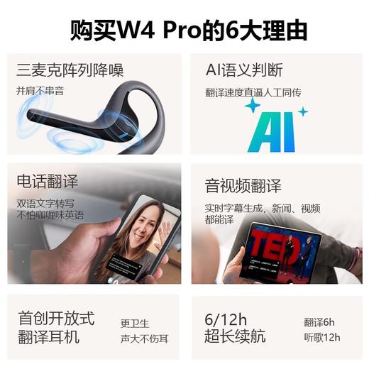 时空壶 同声传译耳机 W4 pro 商品图2