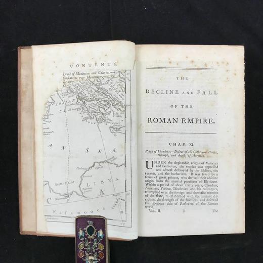 1781年 吉本《罗马帝国衰亡史》（全6卷）  1幅肖像插图1幅展开地图 全真皮精装大32开 商品图9