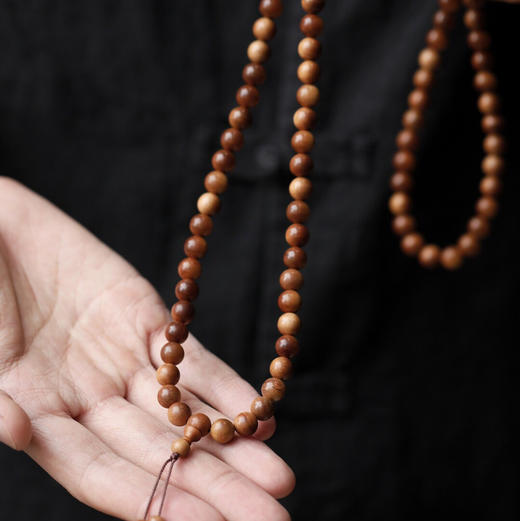 【青山特惠】0.8*108颗沉水级黑肉印度迈索尔正区老山檀手串 L15 商品图8