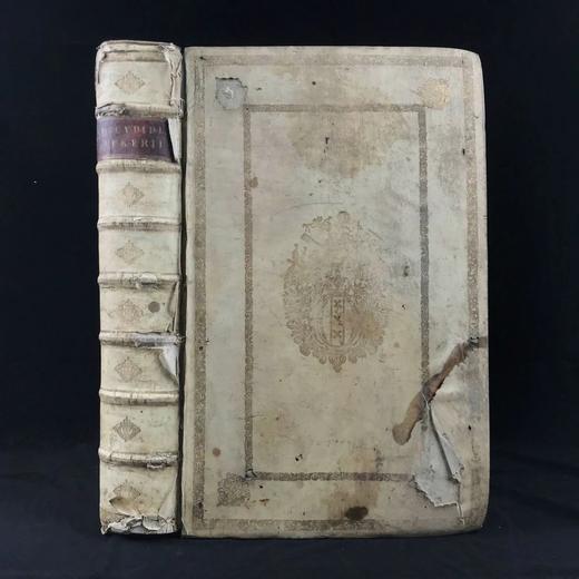 【拉丁语】41*28cm！含藏书票！1745年 修昔底德《伯罗奔尼撒战争史》 2幅版画插图2幅展开地图 全犊皮精装 商品图0