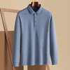 罗蒙秋冬男士Polo衫满印含羊毛蚕丝休闲百搭双面磨毛polo衫男长袖t恤男 商品缩略图2