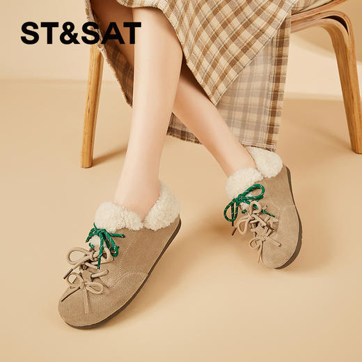 星期六复古百搭休闲舒适保暖毛毛鞋SSC411DEDW 商品图3