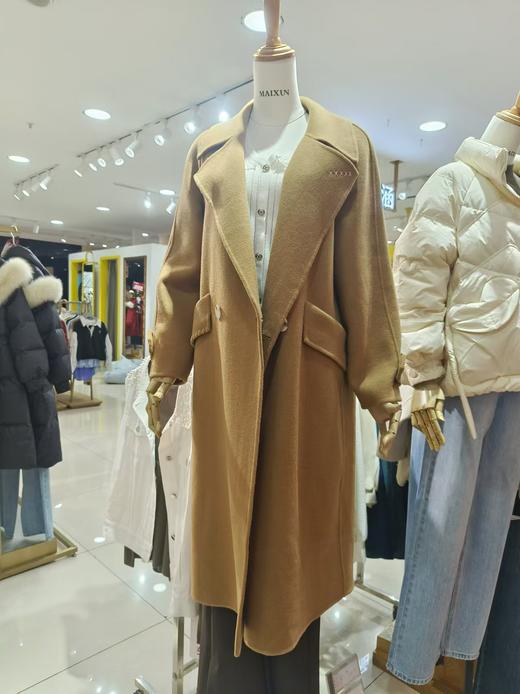 OSONESING双面呢女士中长款绵羊毛大衣 商品图0