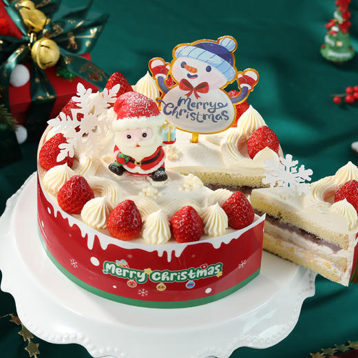 【圣诞幸福颂歌】圣诞节限定款蛋糕，庆祝「莓」好时刻，与圣诞老人一起穿越草莓雪域，在轻盈软绵的云顶之中奏响圣诞颂歌 （重庆幸福西饼） 商品图2