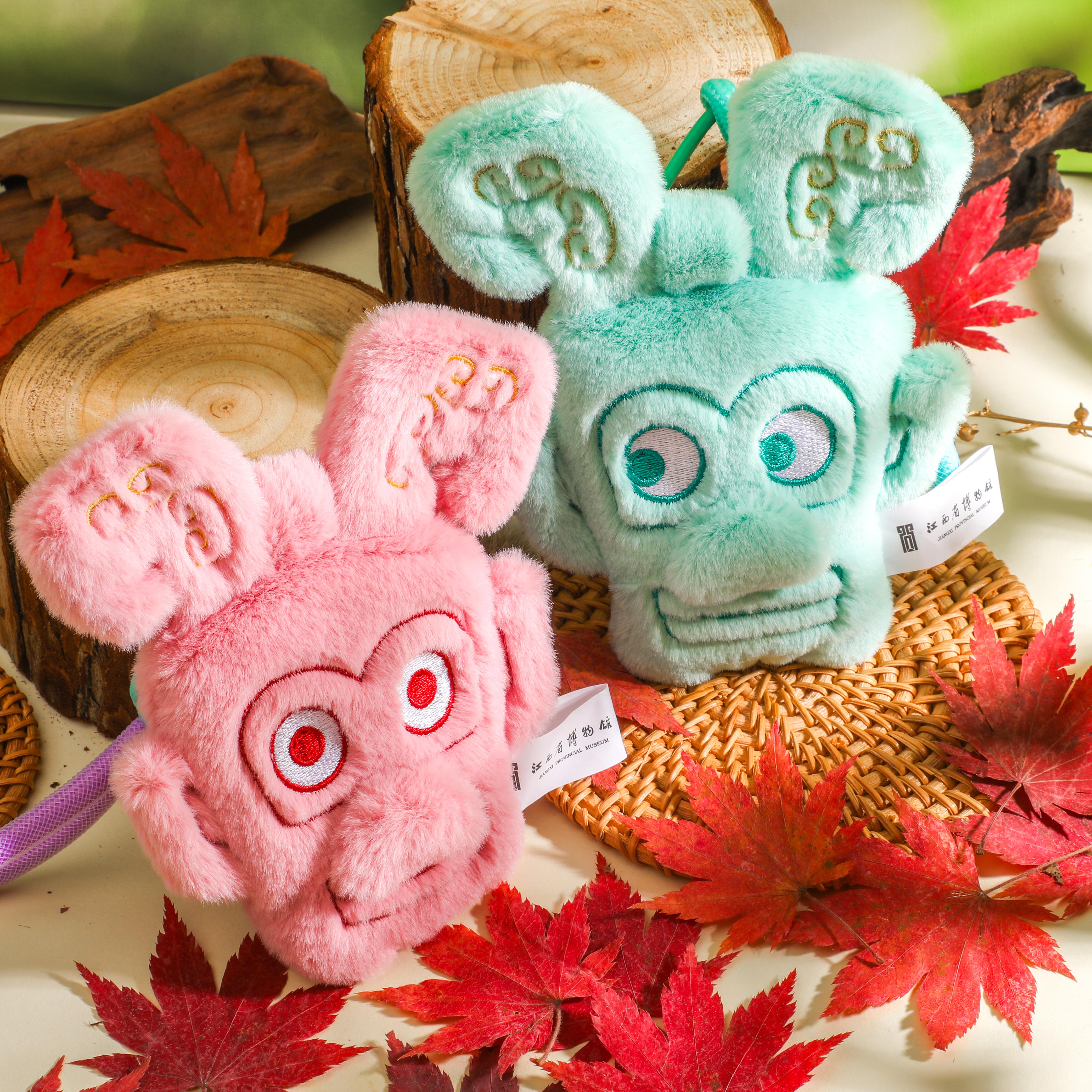 双面神人青铜头像磁吸毛绒挂件