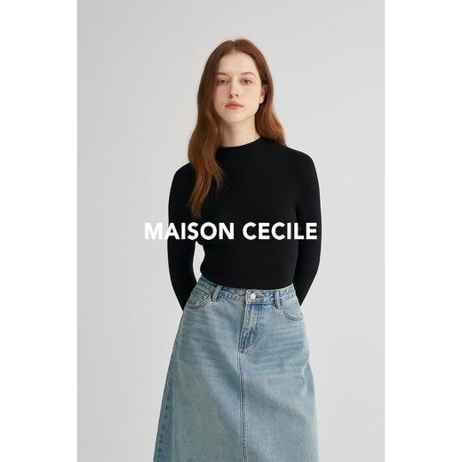 MAISON CECILE经典双股精纺羊毛纱线加厚半高领针织衫 商品图2