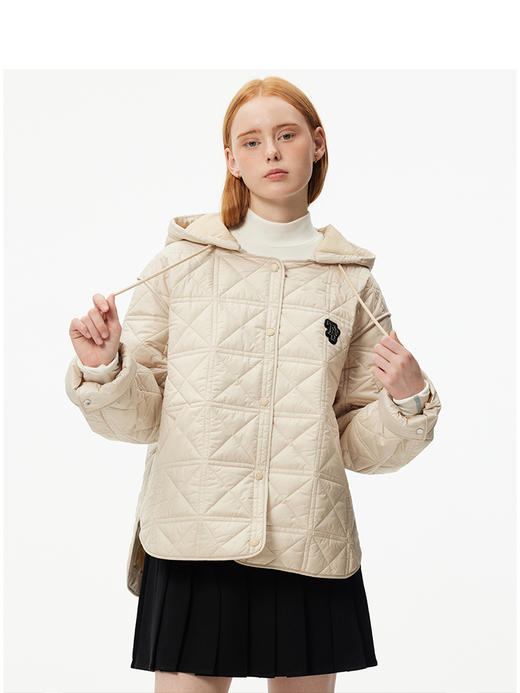 Teenie Weenie小熊字母连帽棉服女冬季外套TTJP244T04W 商品图3